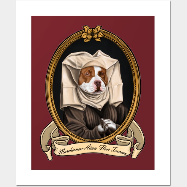 Renaissance Dog - Marchioness Aimée Fleur Taureau Wall Art by JMSArt